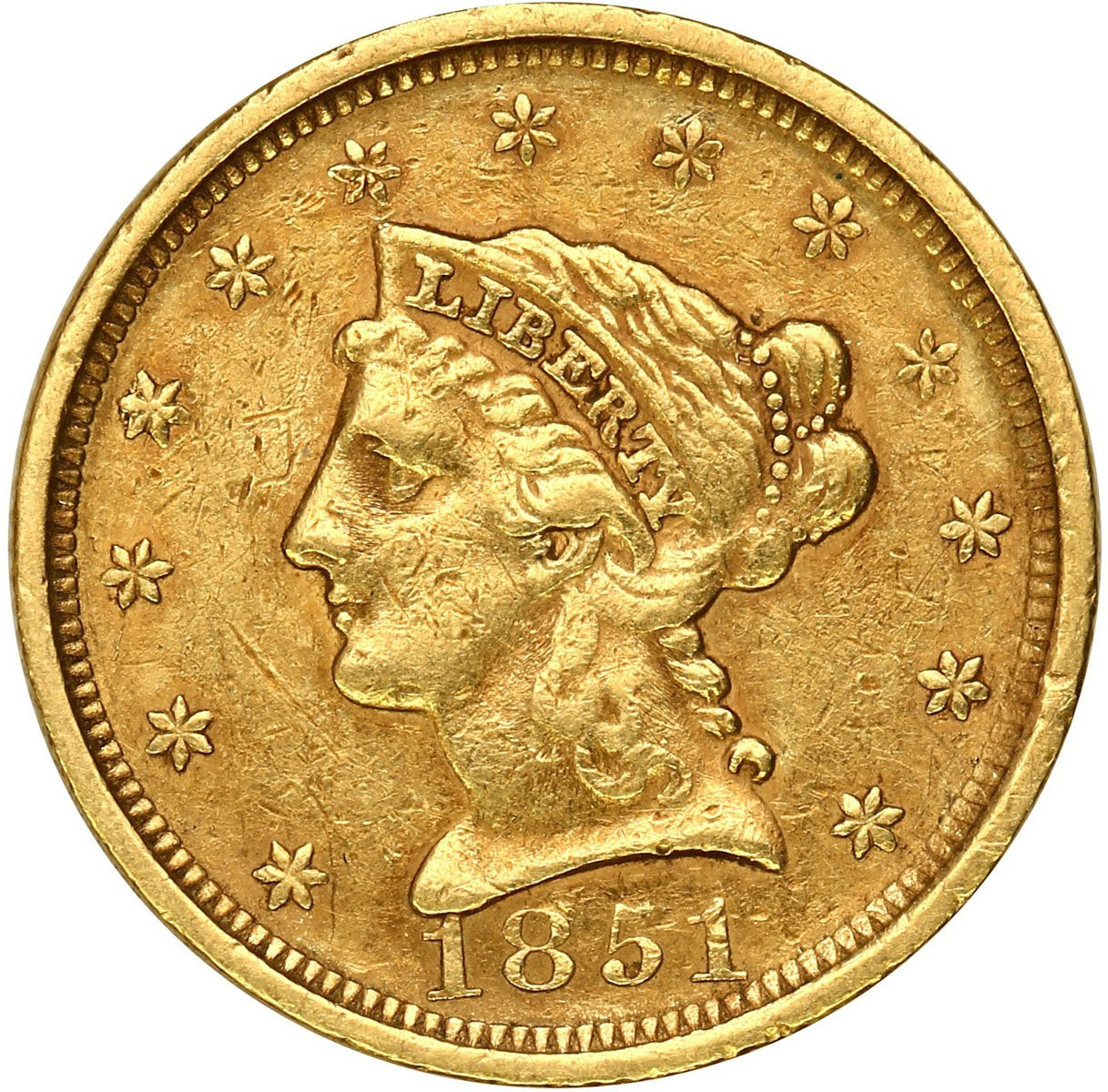 USA. 2 1/2 dolara 1851 Philadelphia